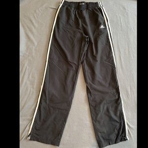 Adidas Black Windbreaker Sweatpants with Pockets
